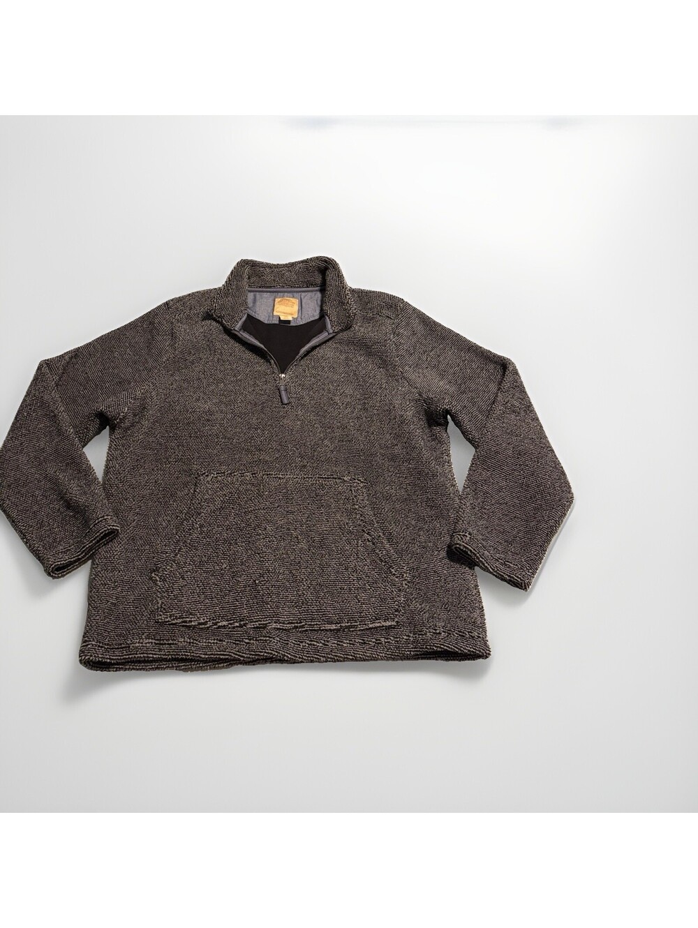 Telluride Clothing Company 1/4 Zip Pullover Sherpa Lined Hi-Pile Large Gray Cozy